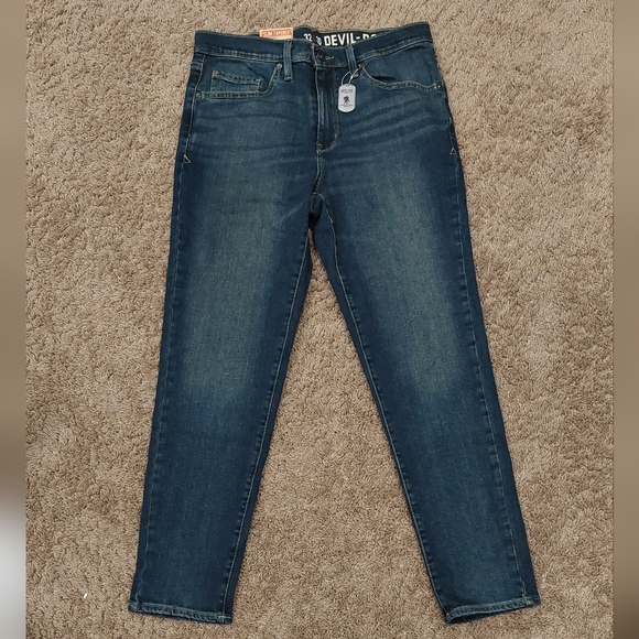 DEVIL-DOG Dungarees Slim Tapered Jeans 32 x 30  NWT - Picture 1 of 12